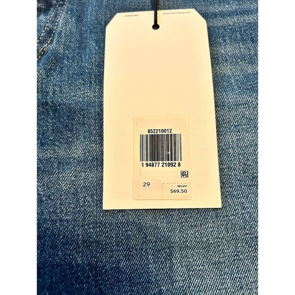 Levi's 501 Premium Cut Off Denim Medium Blue Stretch Jeans Shorts Women's 29 - Picture 2 of 9